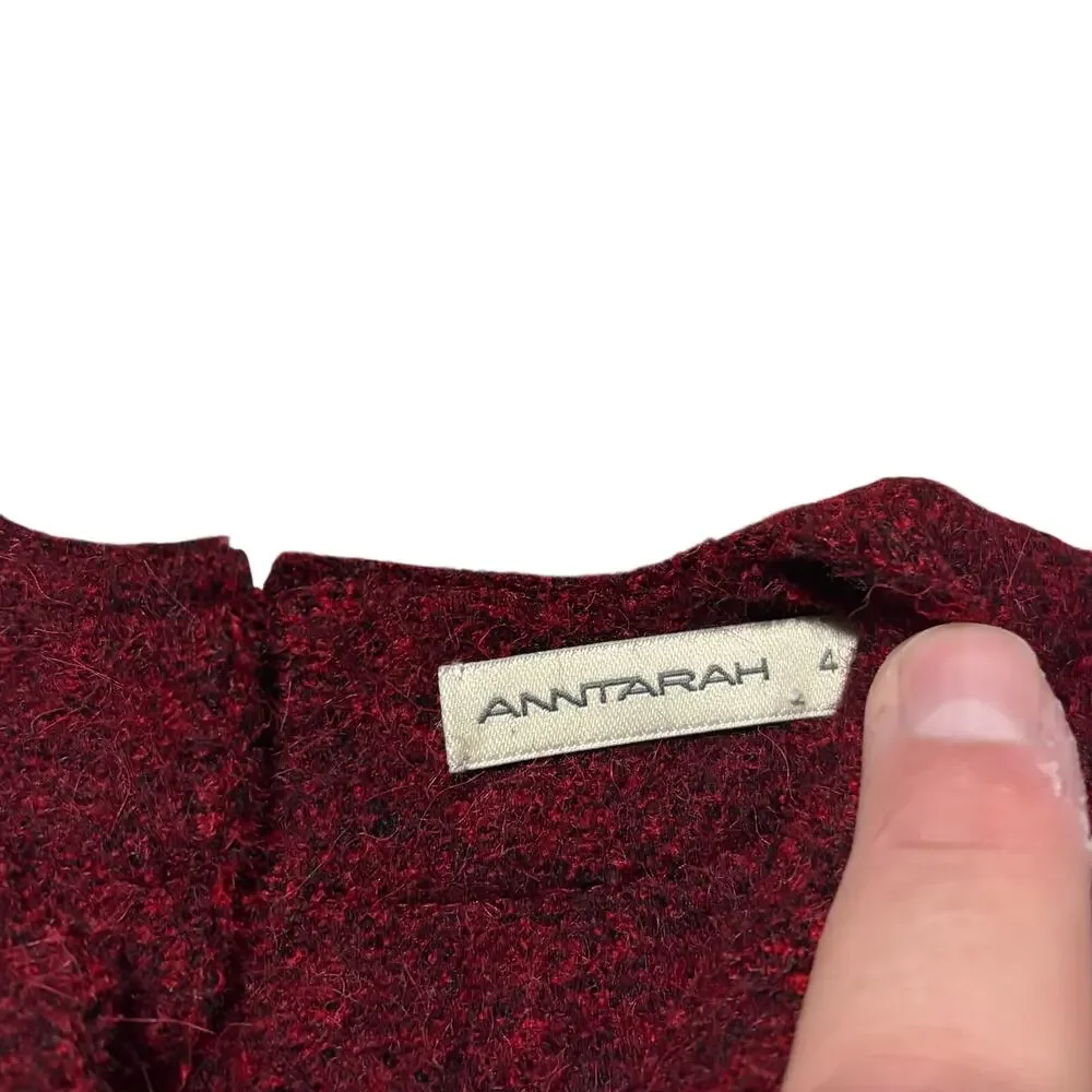 Anntarah Alpaca Wool Dress Red Black Jumper Shell Girls Toddler‎ Size 4